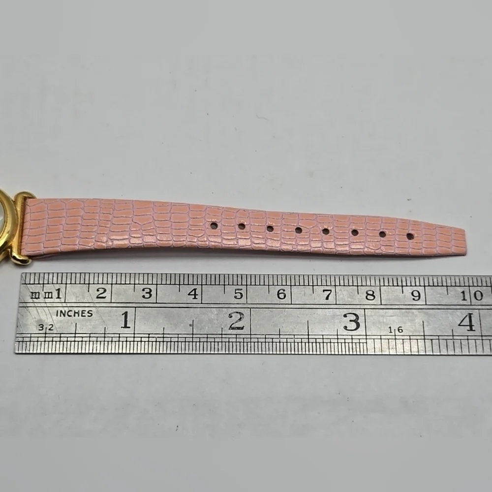 Womens Vintage Vienna Watch Classic Luxury Gold Tone Pink Leather New Battery